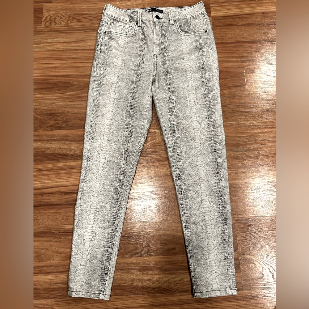 Zara High Rise Skinny Jeans Snakeprint Women’s Size 6 - Picture 2 of 8
